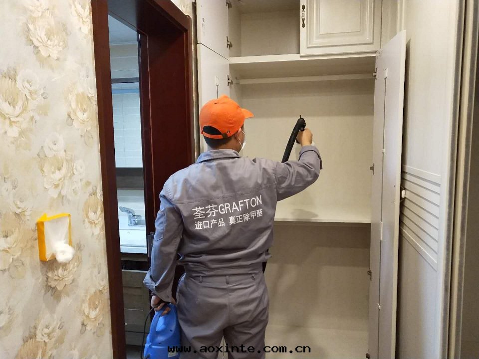 客餐廳过(guò)道(dào)衣(yī)櫃噴槍全(quán)方(fāng)位(wèi)施工治理(lǐ)甲醛