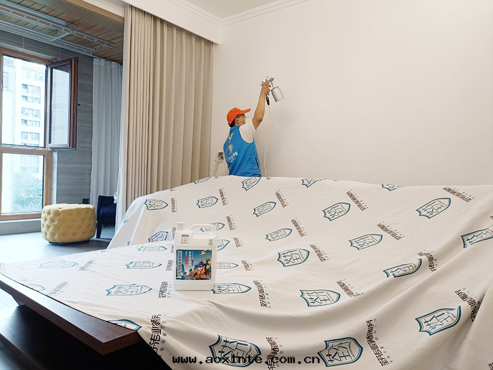 客廳墙面(miàn)噴槍施工治理(lǐ)甲醛